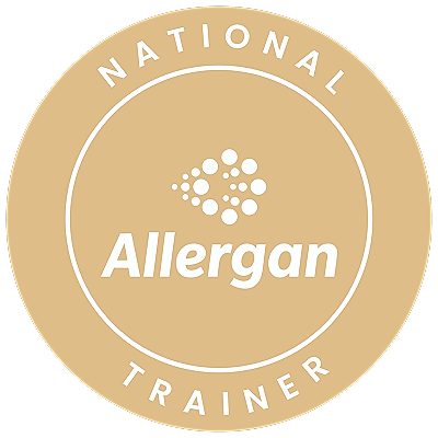 Allergan National Trainer badge logo.